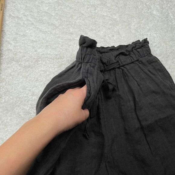 Free People Only Over You Linen Crop Ankle Pant Charcoal Gray - Picture 10 of 13